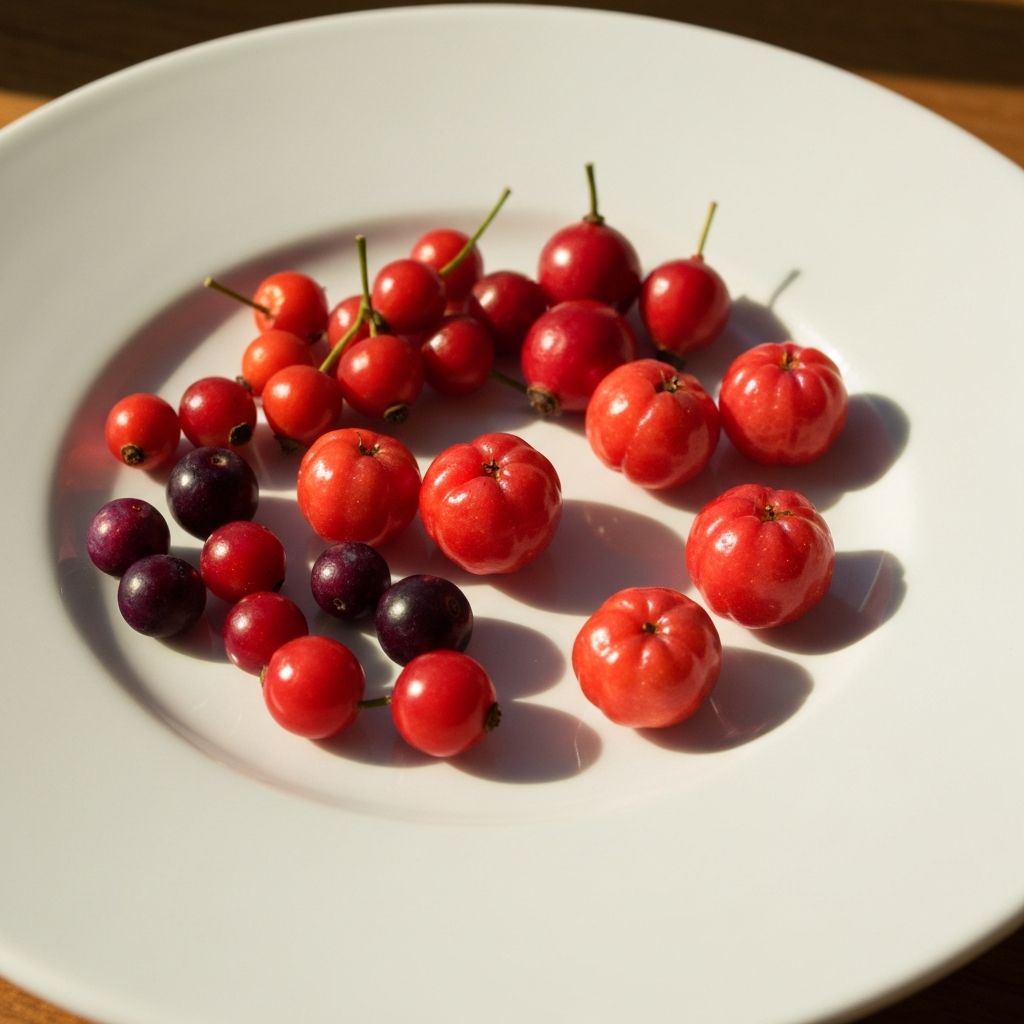 Dzika róża i acerola berries