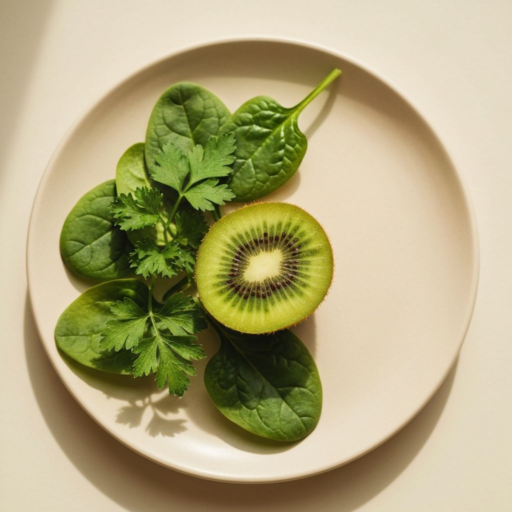 Kiwi, jarmuż i warzywa liściaste